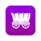 Ancient western covered wagon icon digital purple
