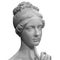 Ancient white marble sculpture head of young woman. Statue of sensual renaissance art era woman antique style. Face