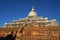Ancient white pagoda building of  Shwesandaw Pagoda at Bagan , Mandalay , Myanmar is best famous landmark - Travel asia backpackin