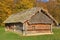 Ancient wicker barn with a straw roof