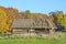 Ancient wicker barn with a straw roof