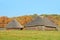 Ancient wicker barn with a straw roof