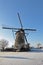 Ancient windmill at Kinderdijk in the Netherlands