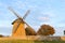 An ancient Windmill is lit by the sunset at Bembridge in The Isle oF Wight