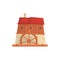 Ancient windmill, medieval building cartoon vector Illustration