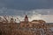 Ancient windmill in the salt pans of Marsala Sicily