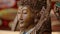 Ancient wood buddhist statue - Buddha - tilt - temple