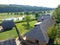 Ancient wood houses, view from above, open-air museum, archeoskanzen Modra