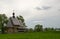 Ancient wooden christian church on a hill