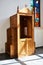 Ancient wooden confession booth in St. Joseph  Cathedral in Ukraine