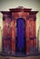 Ancient wooden confessional with vintage effect