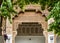 An ancient wooden frame with decorative details inside Marrakech Bahia Palace