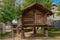 Ancient wooden granary in a village