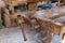 Ancient workbench in a workshop