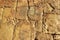 Ancient worn stone sidewalk polished by feet of people in Old City of Jerusalem, Israel