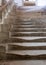 Ancient worn stone staircase to the Chapter House at Wells Cathedral, Somerset, UK. Cathedral is built in medieval Gothic style.