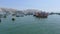 Ancon view of rustic fishing boats in the Ocean