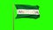 Andalucia flag with title waving in the wind