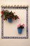 Andalucia Spain old traditional whitewashed village flower pot wall display
