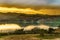 Andalucia at sunset with wind turbines, Spain