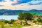 Andalucia with wind turbines on hill, Spain