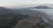 Andalusia Spain. Sunrise drone panorama shot at the atlantic ocean. Fog at the ground