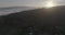 Andalusia Spain. Sunrise drone panorama shot at the atlantic ocean. Fog at the ground