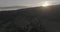 Andalusia Spain. Sunrise drone panorama shot at the atlantic ocean. Fog at the ground