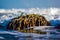 Andaman sea at low tide, open Coral sunny day with water wave around it. blurry. Phuket Island, Thailand, Asia