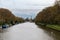 Anderlecht, Brussels Capital Region, Belgium - The sea canal and houseboats at the green banks