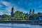 Andernach city panorama picture with famous round tower