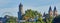Andernach city panorma color photo, web banner size