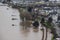 Andernach, Germany - 01 05 2024: Andernach waterfront area during the flood early in 2024