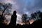 Andernach historic city in germany evening silhouettes