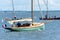 Andernos on the Arcachon Bay, France. Sail boats on the bay