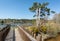 Andernos - Ares, Arcachon Bay, France. Small bridge on a hiking path