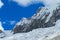 Andes Cordillera Blanca high altitude snow mountain in Peru