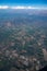 Andes mountains in Chile and the countryside farmlands from an airplane