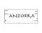 Andora, country name written on white background, surface inside drawn wooden frame. Vector drawn frame.