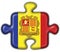 Andorra button flag puzzle shape