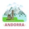 Andorra country badge fridge magnet Flat cartoon s