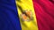 Andorra flag national background, smooth realistic fabric. Motion. Colorful cloth texture swaying in the wind.