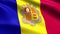 Andorra Looping Flag 4K, with waving fabric texture