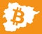 Andorra map with bitcoin crypto currency symbol illustration