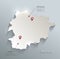 Andorra map blue white card paper 3D