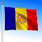 Andorra official national waving flag, European country