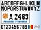 Andorra old car license plate, letters, numbers and symbols