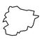 Andorra vector country map thick outline icon