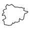 Andorra vector country map thick outline icon