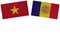 Andorra and Vietnam Flags Together Paper Texture Illustration